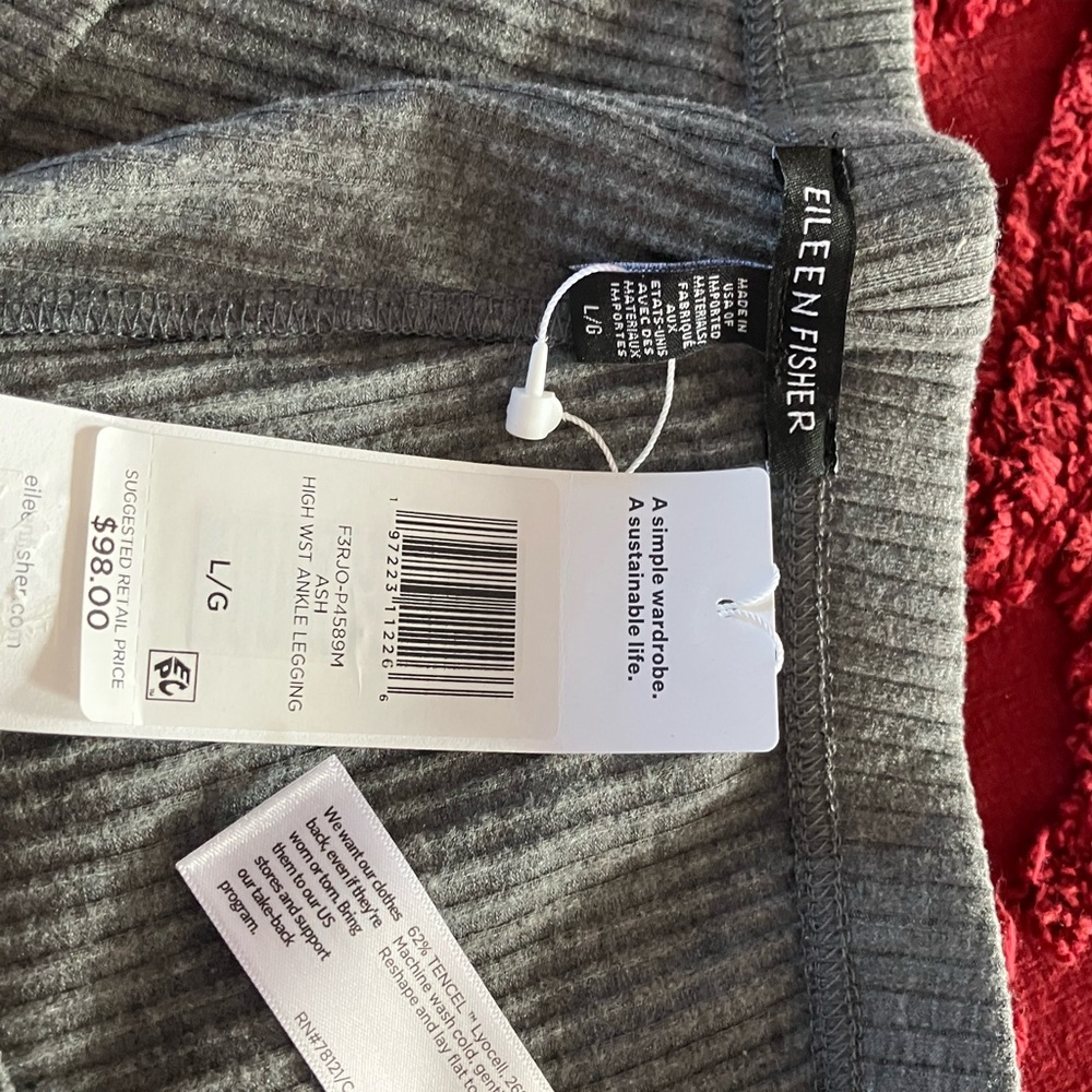 Eileen Fisher cozy stretch rib leggings. NWT - Picture 6 of 6
